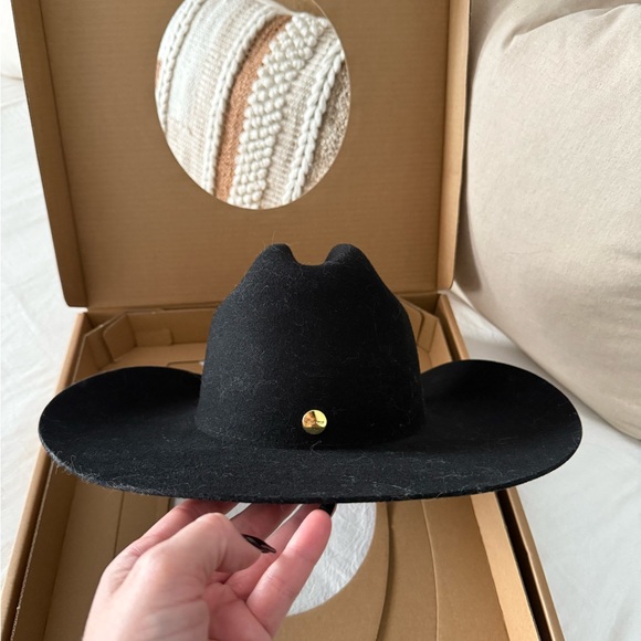 GIGI PIP TEDDY Cattleman Cowboy Black Wool Hat - Picture 4 of 5